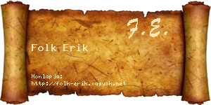 Folk Erik névjegykártya
